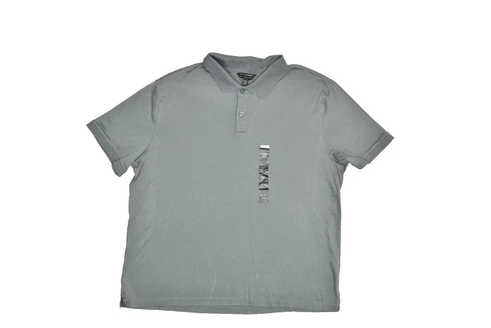 NEW Banana Republic Men Gray Luxe Touch Performance Slim Fit Polo Shirt Size XXL
